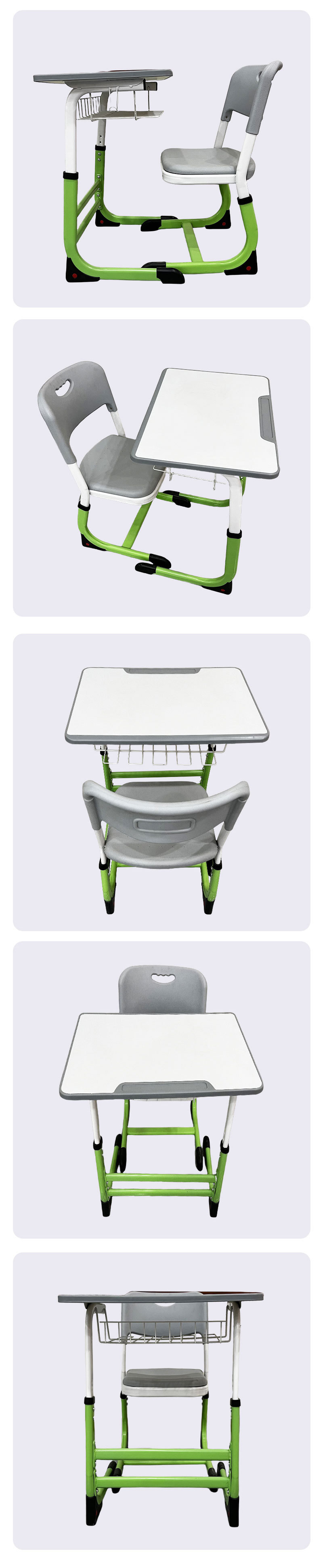 School Tables Chairs Set,Student Desk and Chair,Classroom Desks and Chairs Adjustable Classroom Furniture Wholesale Student University Desks Chairs Metal Frame for Home Office Living Room