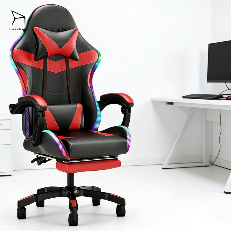 Gaming Chair,Gaming Chair For Heavy Person,Gaming Stool Wholesale Luxury Ergonomic Adjustable With Massage Reclining Footrest Leather Gaming Chair