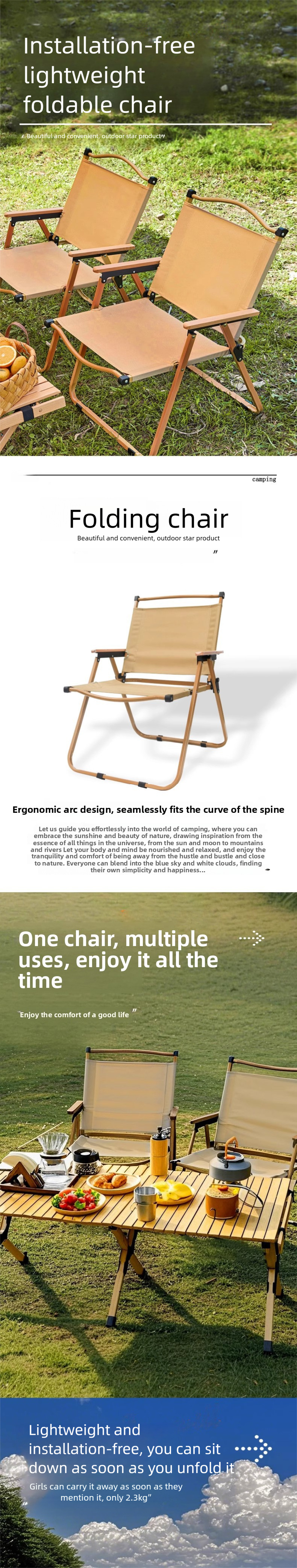 Folding Chair,Modern Folding Chairs,Compact Beach Chair Supplier Simple Portable Folding Camping Oxford Cloth Beach Outdoor Furniture Hiking Factory Direct Sales Table and Chair Set