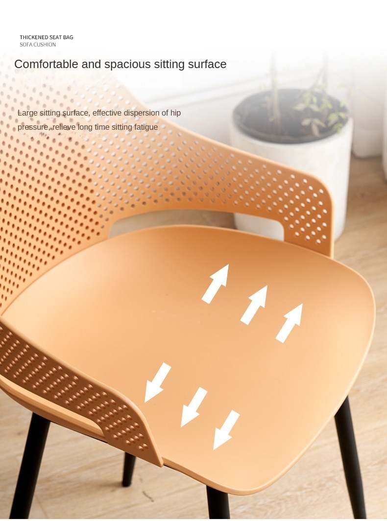 Restaurant Chair , Thickened Restaurant Chair , Iron Thickened Restaurant Chair,Wholesale Stable Durable Modern Plastic Dining Chairs with Metal Legs Indoor Outdoor Universal for Commercial Home Use