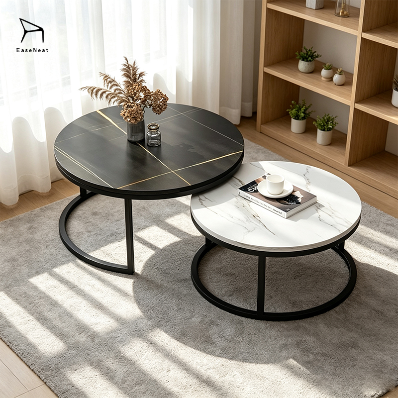 Coffee Table,Modern Coffee Table Sets,Root Coffee Table Wholesale Nordic Style Round Dining Table With Stainless Steel Frame for Bedroom Balcony