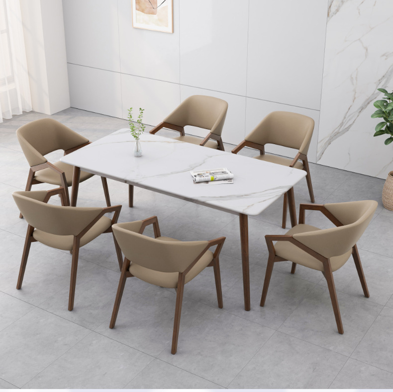 Wood Chair,Grey Wood Dining Chairs,Leather and Wood Accent Chair Italian modern designer white ash solid wood dining chair simple with armrest back home office living room