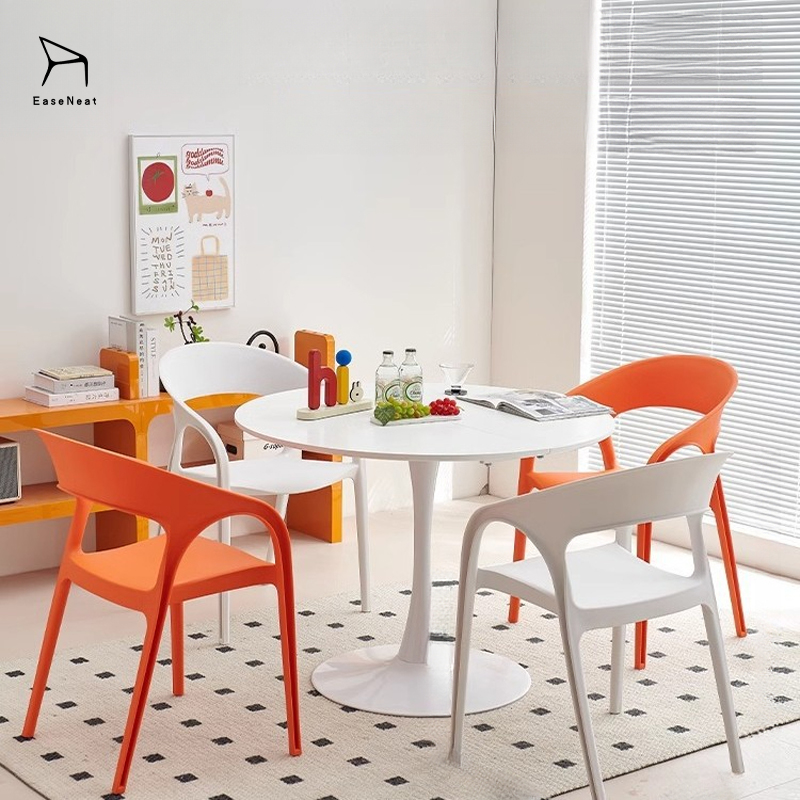 Plastic Dining Chairs,Modern Plastic Dining Chairs,Dining Chairs Set of 4 Available in seven refined colors: khaki, gray, orange, white, olive green, burgundy red, and black.