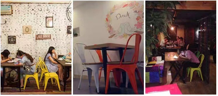 Metal Restaurant Chairs , Dining Metal Restaurant Chairs , Iron Dining Metal Restaurant Chairs