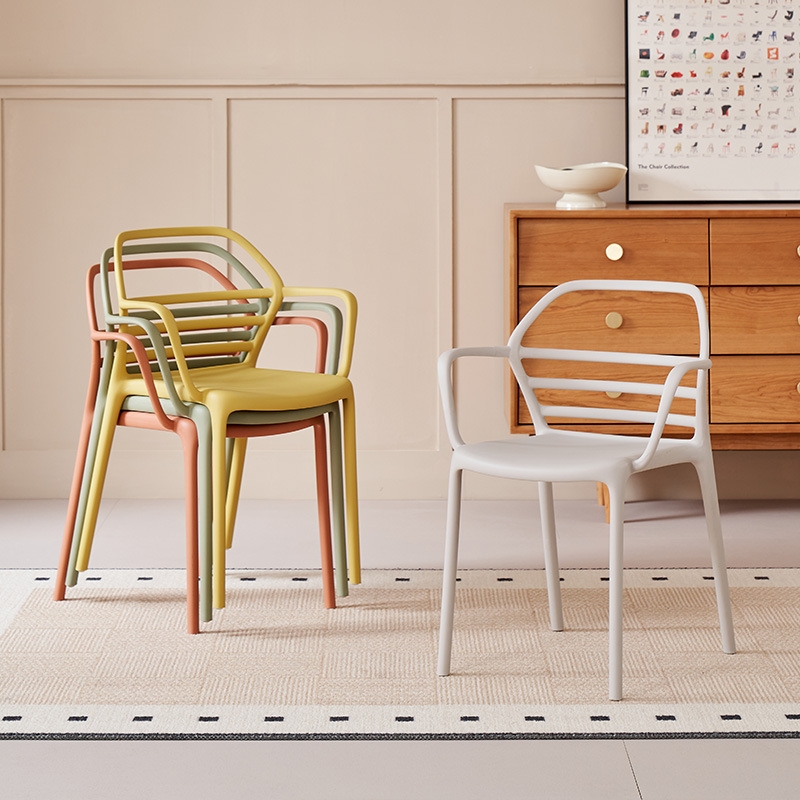 Dining Chair Thickened Plastic Stackable Modern Outdoor Living Rooms Stool for Milk Tea Shop Home Furniture
