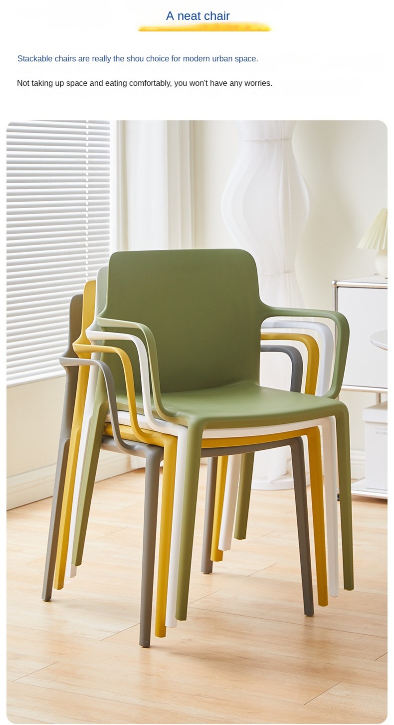 EaseNeat Practical Colored Plastic Dining Chair with Backrest Armrests Simple Style for Restaurant Living Room Outdoor Use,Most Comfortable Dining Chairs , Backrest Most Comfortable Dining Chairs , Plastic Backrest Most Comfortable Dining Chairs