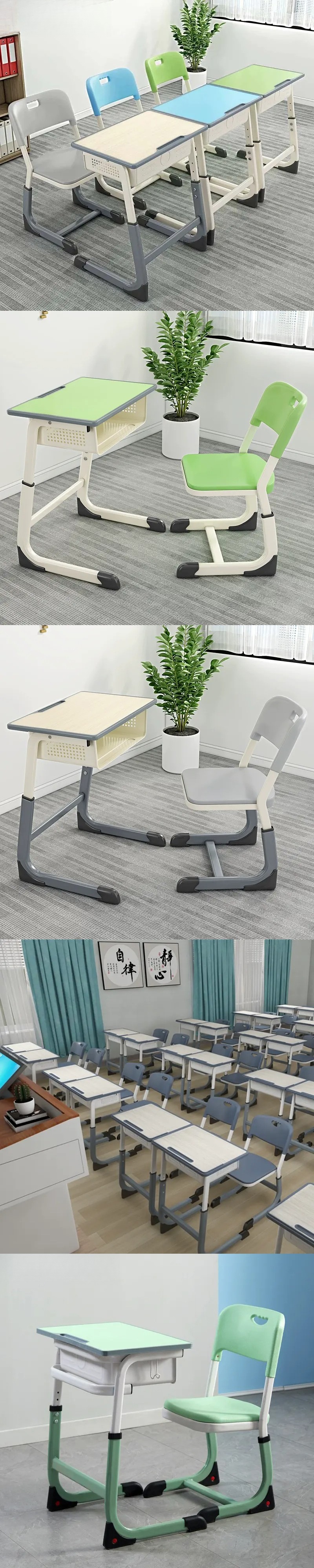 School Desks and Chairs,Classroom Chairs for Adults,School Tables Chairs Set Supplier Adjustable Classroom Furniture School Desks and Chairs 2 Student University Double Desk