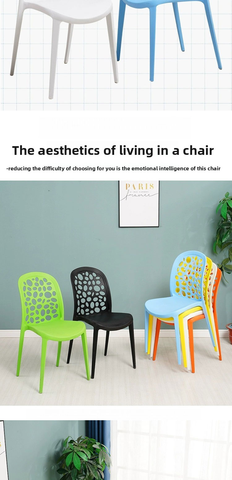 Plastic Dining Chair,Plastic Dining Chairs Set of 4,Green Plastic Dining Chairs Supplier Modern Simple Thickened With Backrest For Home and Restaurant Plastic Dining Chair