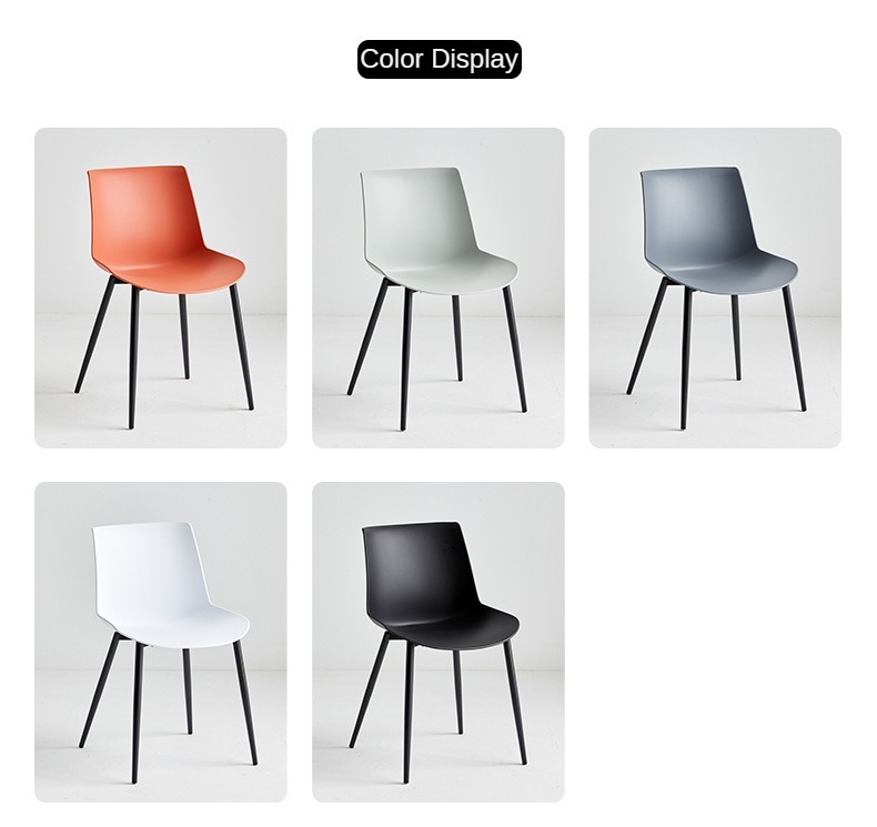 Wholesale Cheap Stackable Dining Chairs Grey Orange Polypropylene Outdoor Garden Park Home bar Gym Bathroom Use