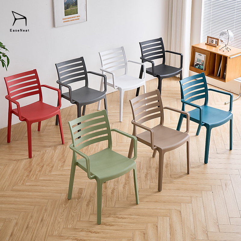 Dining Chairs,Plastic Outdoor Dining Chairs,White Plastic Dining Chairs EaseNeat Supplier Plastic Dining Chairs Color Stacked Armrest Waterproof Living Room Outdoor Garden Activity Terrace Furniture