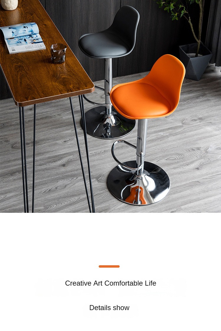 Bar Stool , Lifting Bar Stool , Modern Lifting Bar Stool,Wholesale Leather bar Stool Pu Seat Cushions Metal Frame Legs Adjustable Height Rotating Kitchen High Chairs Modern Furniture