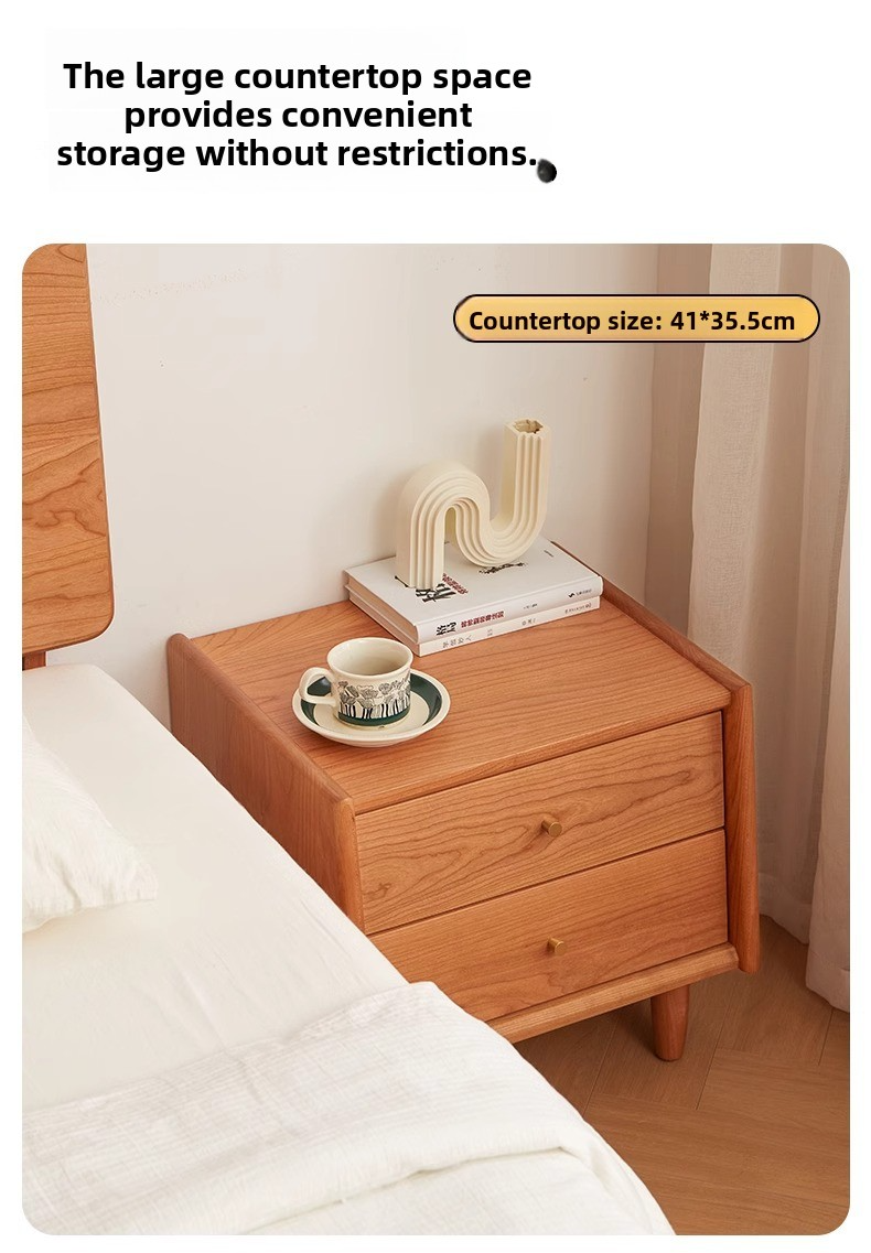 Bedside Cabinet,Oak Nightstand with Drawers,Wide Nightstand with Drawers EaseNeat Modern Style Solid Wood Bedside Cabinet Versatile Nightstands for Home Living Room Hotel School Warehouse Home Bar