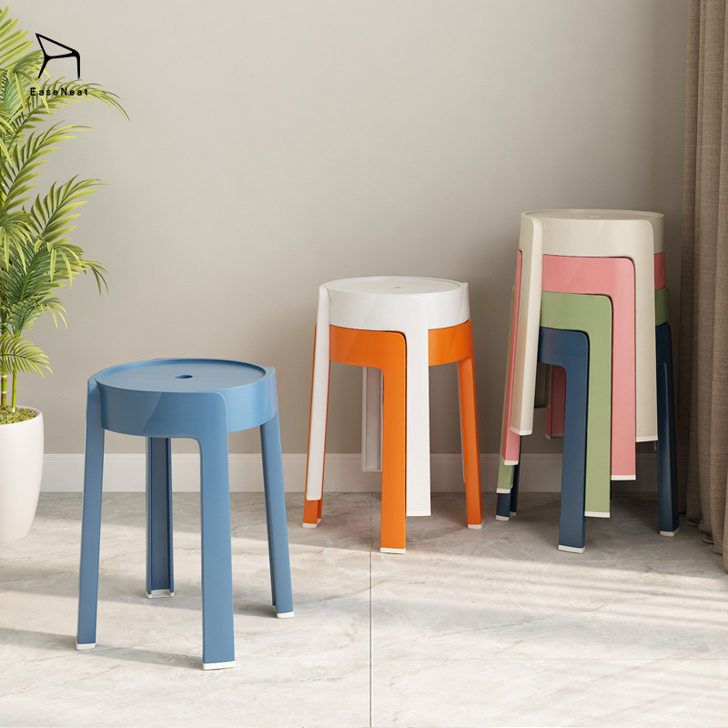 Modern Minimalist Plastic Stool Available In 10 Colors For Daily Use