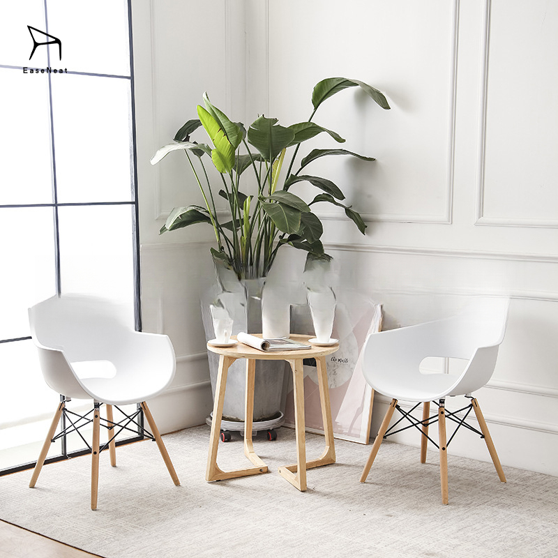 Modern Farmhouse Hotel Chair PP Plastic Back Dining Chairs for Coffee Shop Stackable for Home Mall Kitchen Living Room
