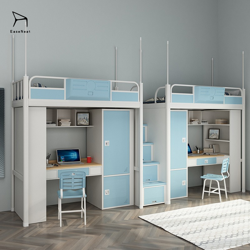 Bunk Bed,Big Lots Bunk Beds,Best Bunk Beds for Adults Supplier School Furniture Dormitory Bed Metal Bunk Bed Adult Student Loft Bed with Desk