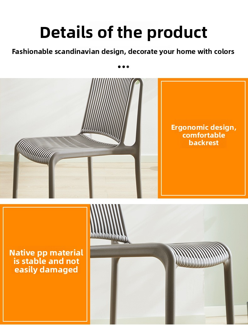 Plastic Dining Chairs,Plastic Outdoor Dining Chairs,Restaurant Chair Plastic EaseNeat Modern Leisure PP Plastic Dining Chairs Quality Armless Restaurant Family Dining Room Stackable Home Furniture for Mall