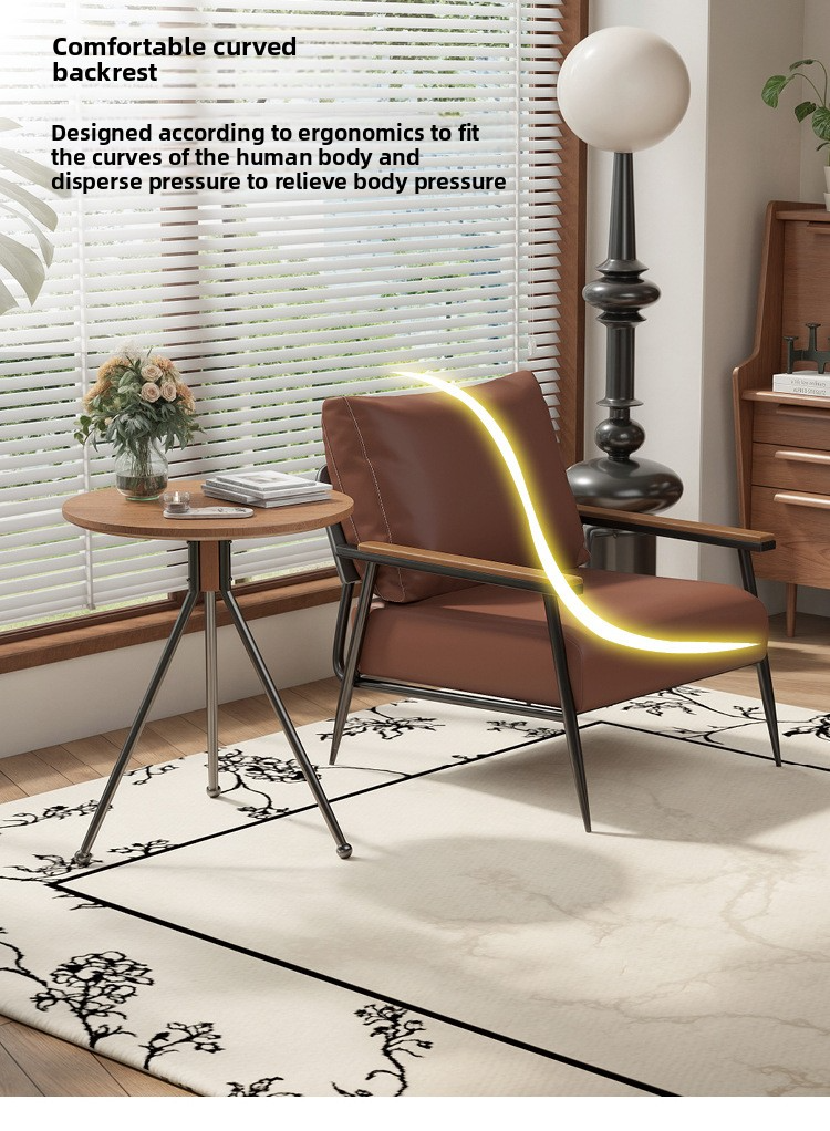 Living Room Chairs,Lounge Accent Chair,Luxury Accent Chairs Wholesale Metal Leisure Chair Leather Living Room Chairs Nordic Industrial Lounge Chair