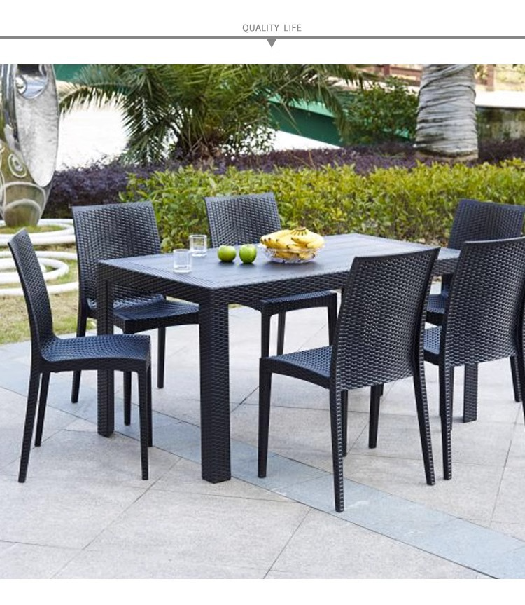 Plastic Table,Plastic Tables for Sale,Plastic Outdoor Dining Table Supplier Wholesale High-quality Modern Outdoor Strong Black Plastic Table That Can Be Stacked for Restaurants and Coffee Shops