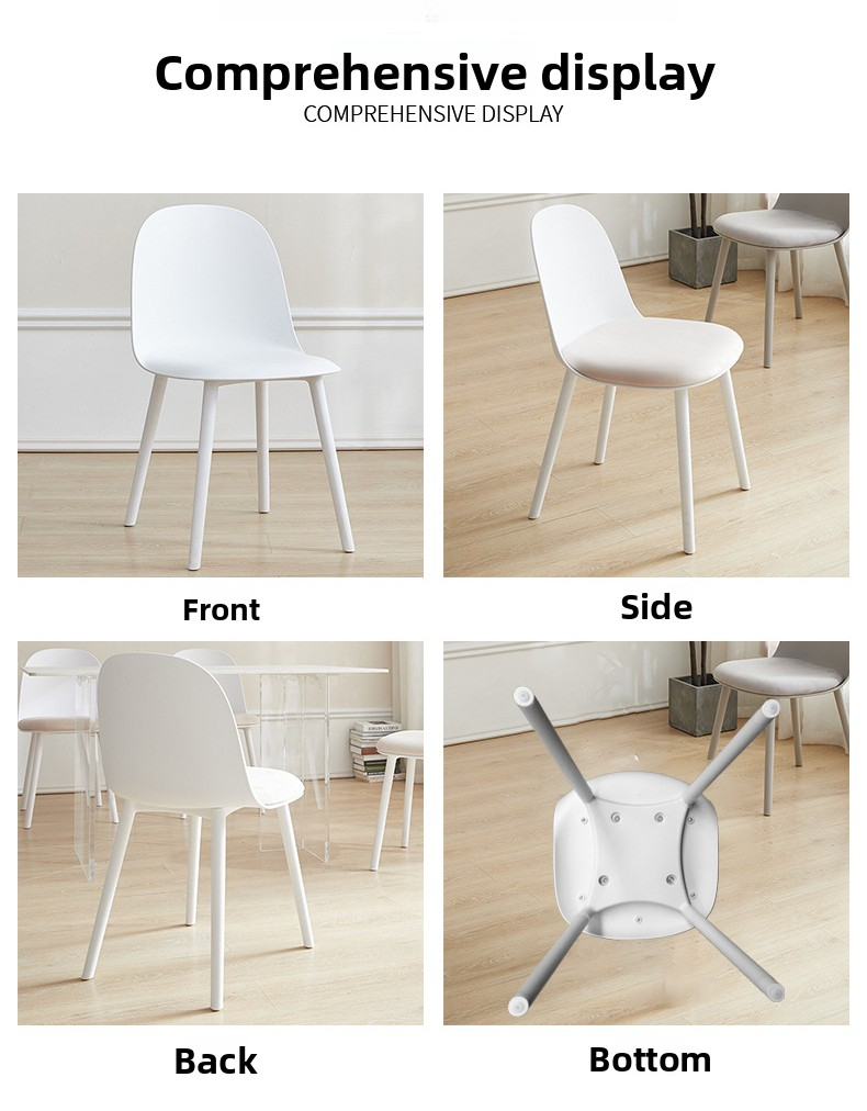 Plastic Dining Chair,Plastic Chairs for Kitchen,Velvet Upholstered Dining Chairs Supplier Modern Colorful Portable With Soft Cushion Plastic Dining Chair For Apartment
