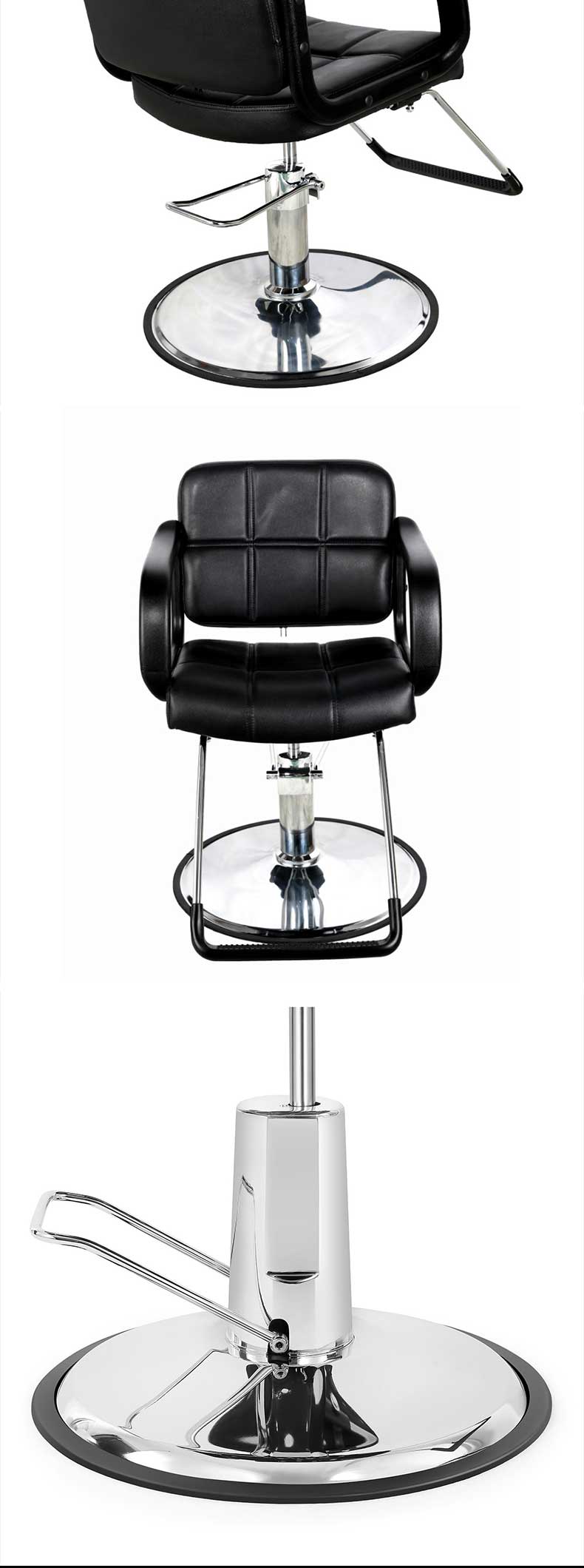 Barber Chair,Black Barber Chair,Barber Chairs Wholesale Supplier Simple Style Barber Chair With Electroplated Base for Hair Salon and Beauty Use
