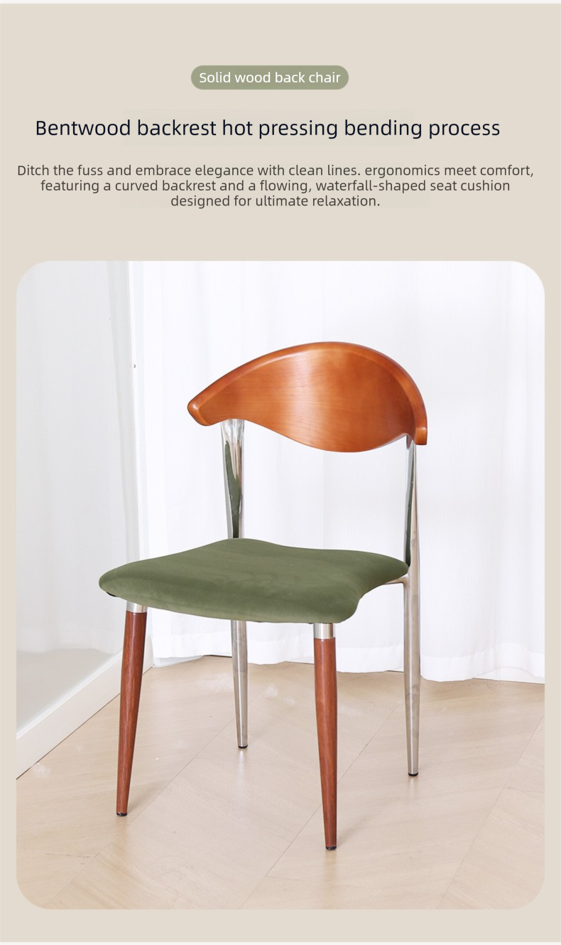 Solid Wood Dining Chair,Black Wood Kitchen Chairs,Light Wood Dining Set Wholesale Retro Designer Solid Wood Dining Chair With Removable Velvet Pad for Home Restaurant Use