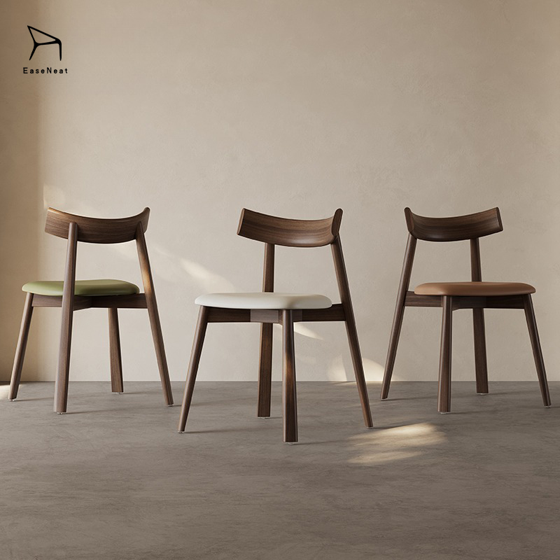 Supplier Minimalist Wood Dining Chair Solid Wood Frame Modern Kitchen Chair with Wooden Backrest for Living Room Hotel