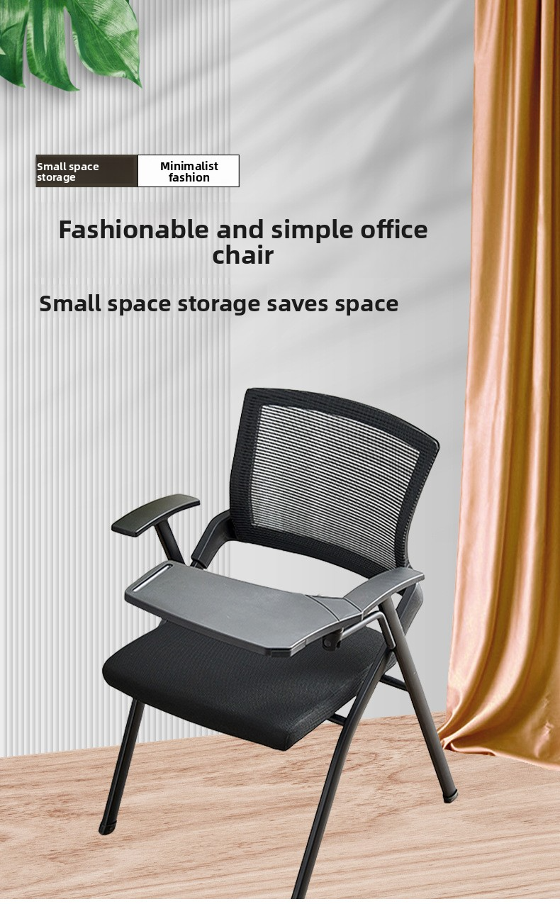 Folding Office Chair,Ergonomic Portable Chair,Folding Arm Desk Chair Supplier High Quality Network Office Chairs Folding Training Room Training Chair with Writing Desk