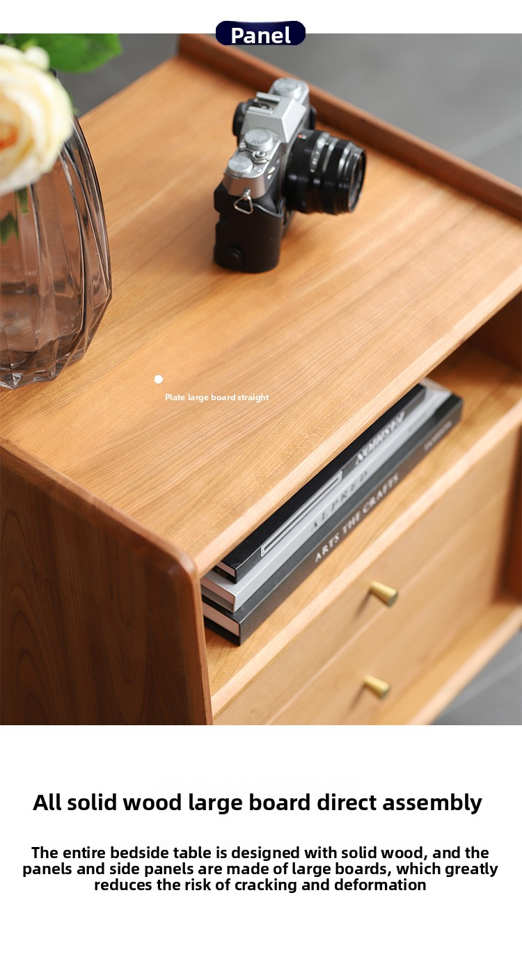 Nightstand,Bedside Table,Locker Nightstand Supplier Modern Japanese Solid Wood Nightstand Cherry Wood Bedroom Apartment Storage Locker