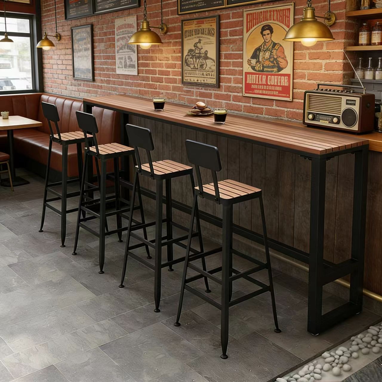 Bar Stool Table and Chair,Kitchen Table with Stools,High Bar Table with Stools Supplier Waterproof Metal High Bar Stool Set with Long Table for Patio Balcony Outdoor Table and Chair