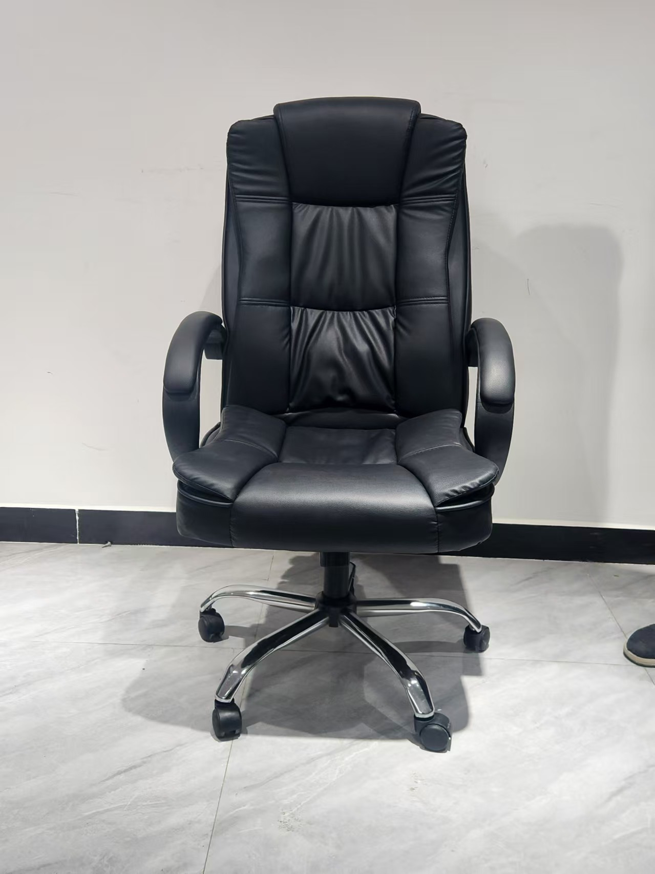 Leather Office Chair，Best Rated Office Chairs,Commercial Office Chairs Supplier Quality Black Ergonomic Home Office Chair With Rotatable Lift Belt Waist Support