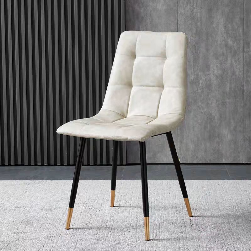 Metal Dining Room Chair,Leather and Metal Chair,Soft Seat