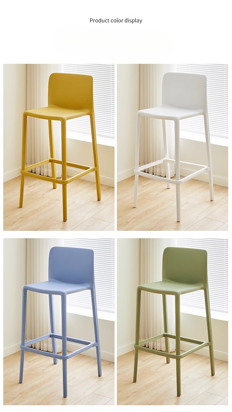 Supplier Modern Simple Luxury PP Plastic Bar Chairs Comfortable High Back Stool Dining Home Outdoor Use Hall,Modern Counter Stools , Luxury Modern Counter Stools , White Luxury Modern Counter Stools