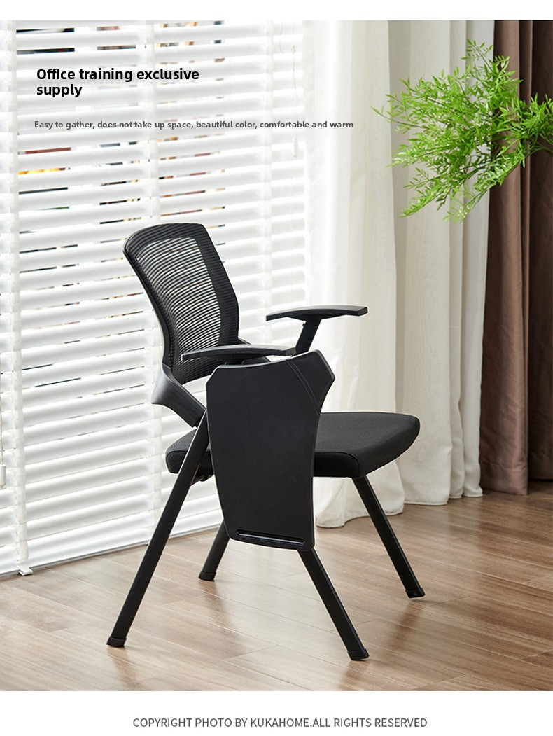 Folding Office Chair,Ergonomic Portable Chair,Folding Arm Desk Chair Wholesale Stacked Staff Student Office ChairsOffice Furniture Meeting Training Meeting Chair with Writing Board