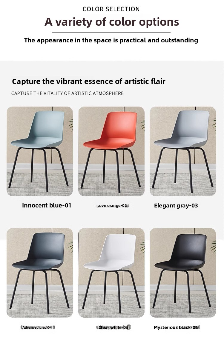 Plastic Dining Chair,Modern Plastic Dining Chairs,Plastic Dining Chairs Set of 4 EaseNeat Nordic Style Stackable Plastic Dining Chair Metal Frame With Backrest For Home Cafe