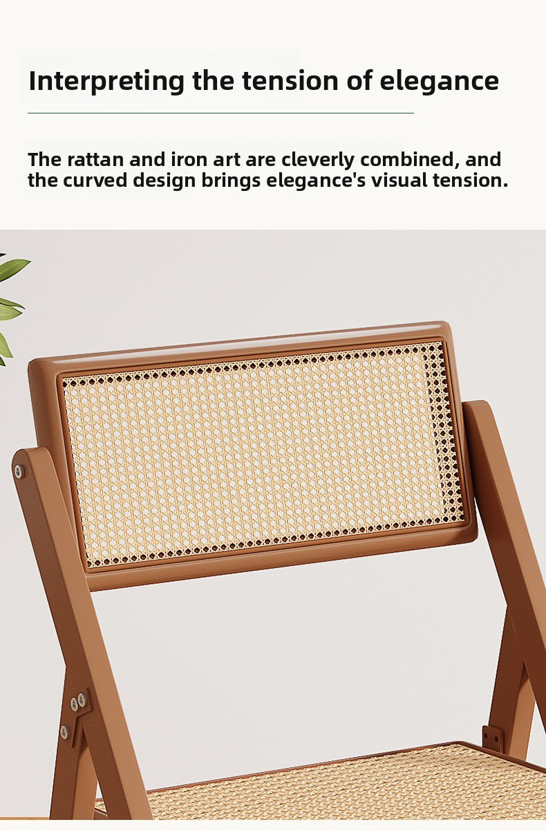 Solid Wood Chairs,Natural Wood Dining Chairs,Solid Wooden Stool Durable wooden frame restaurant natural rattan folding dining chair