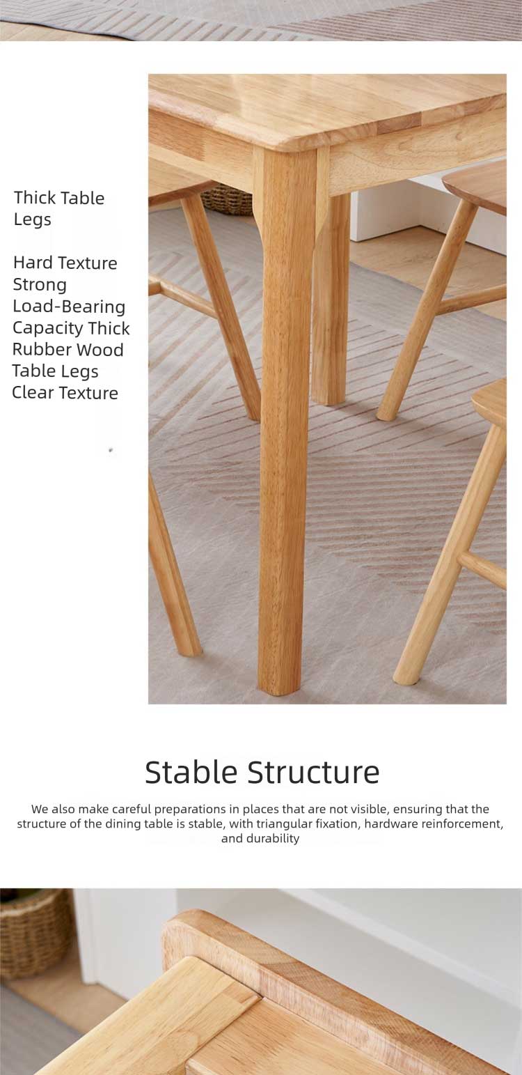 Dining Table,Tall Dining Table Set,Solid Wood Dining Table Set Supplier Nordic Style Solid Wood Dining Table Durable Stable for Home Restaurant Hotel