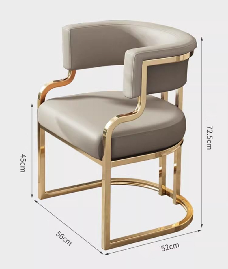 Leather Dining Chair,Grey Faux Leather Dining Chairs,Leather Restaurant Chairs EaseNeat Modern Ergonomic Metal Leather Dining Chair With Backrest for Hotel Mall Beauty Salon
