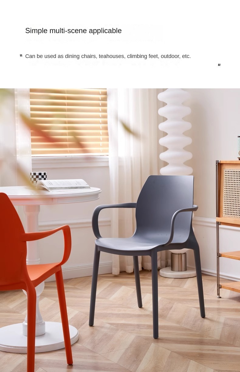Plastic Chair , Thick Plastic Chair , Home Thick Plastic Chair,Supplier Thickened Plastic Dining Chairs With Stackable Backrests and Armchairs Are Modern for Dining Garden and Outdoor Use