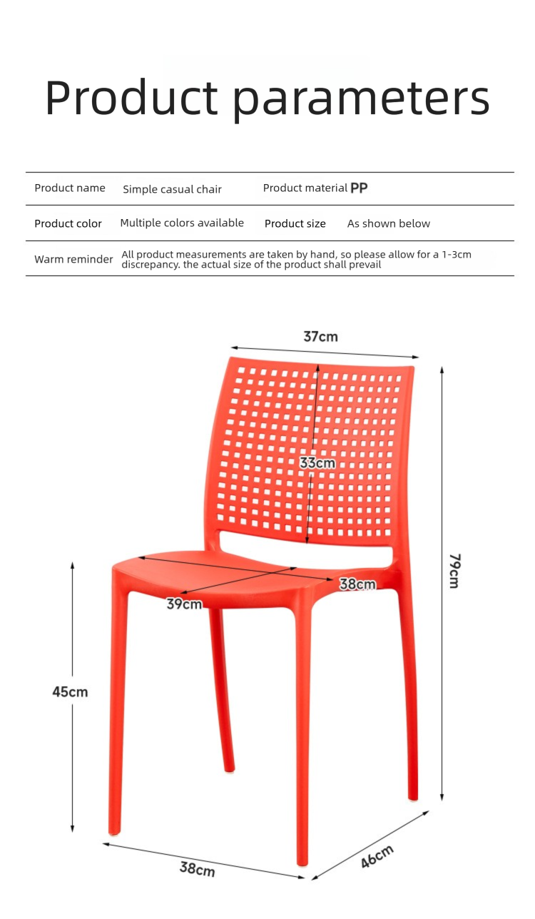 Plastic Dining Chairs,White Plastic Dining Chairs,Plastic Outdoor Dining Chairs Supplier Modern Stackable Hollow Back Design for Home Kitchen Restaurant Plastic Dining Chairs