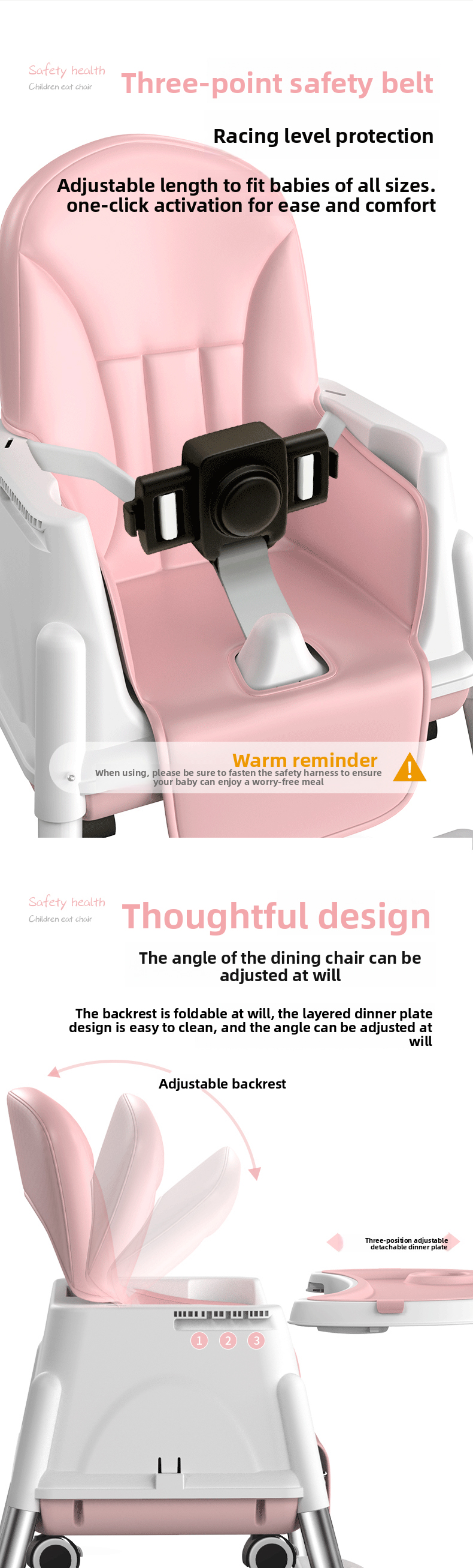 Baby Feeding Chair,White High Chair,Portable Feeding Chair Manufacturer Portable Multi Functional Plastic High Baby Feeding Chair with Tray