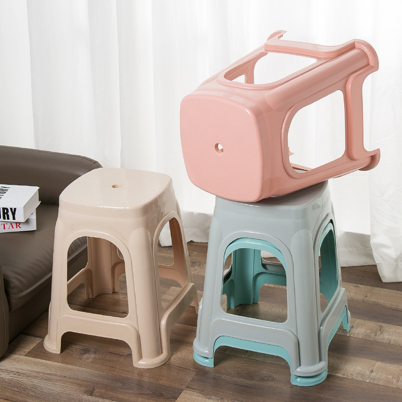 Chair Stool Plastic,Plastic Small Stool,Sitting Stool Plastic,Modern Thickened Portable Anti-Drop Plastic Chair Stool Wholesale Household Stackable Ottomans for Apartment Park School