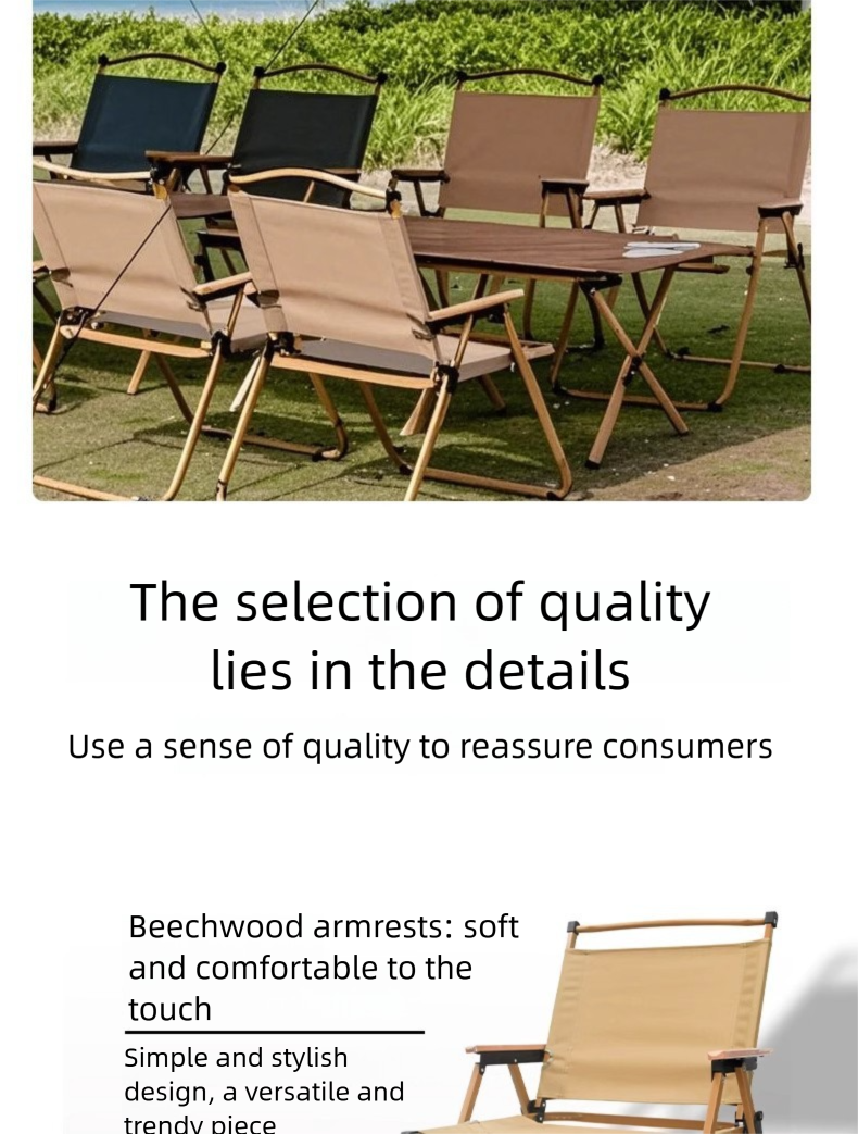 Folding Chair,Modern Folding Chairs,Compact Beach Chair EaseNeat Hot Selling Oxford Cloth Portable Metal Folding Table and Chair Set for Outdoor Beach Fishing Camping Villa