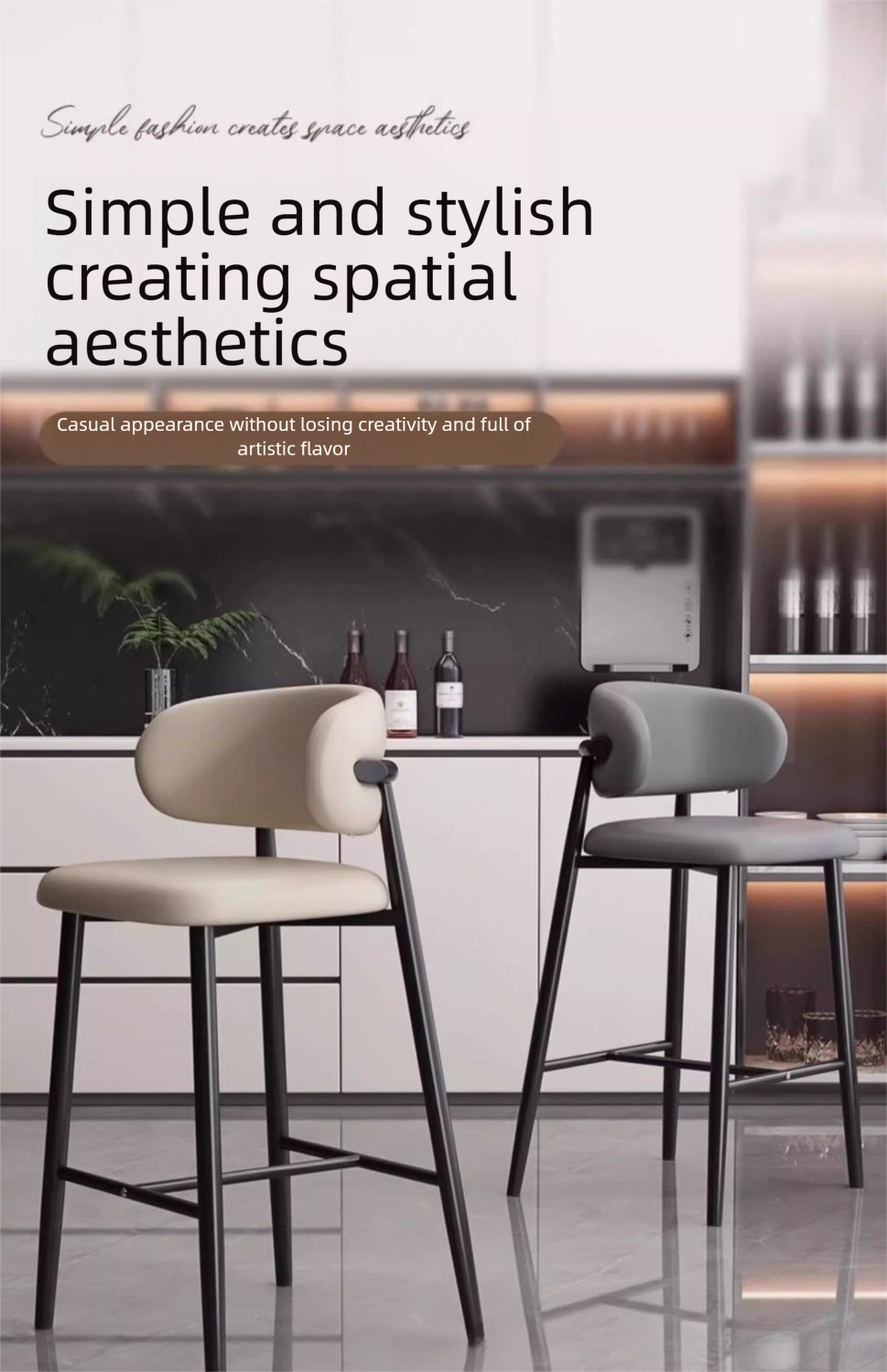 Leather Bar Chair,Leather Counter Stools With Backs,Leather Counter Height Bar Stools Wholesale Modern Leather Bar Chair Metal Frame With Backrest for Bar Counter Restaurant Dining