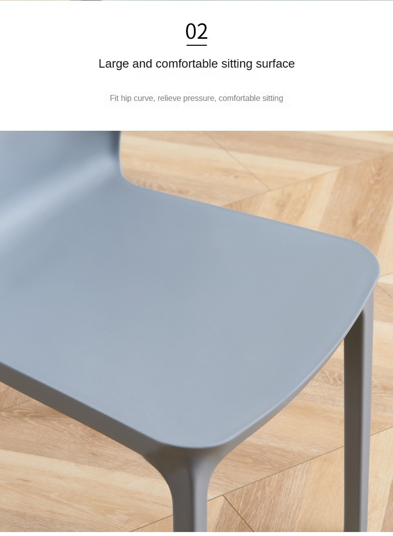 EaseNeat Modern Design Plastic Dining Chairs Colored Stackable Furniture for Living Rooms and Home Use,Outdoor Dining Chairs , Plastic Outdoor Dining Chairs , Simple Plastic Outdoor Dining Chairs