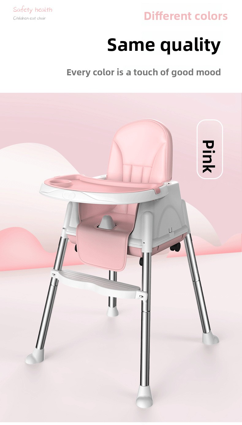Baby Feeding Chair,White High Chair,Portable Feeding Chair EaseNeat Modern Plastic High Baby Feeding Chair with Wheels and Tray for Kitchen Living Room