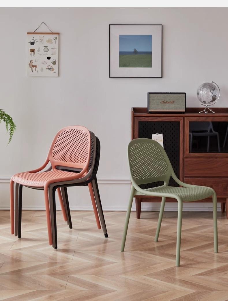 Manufacturer Fashion Design Plastic Dining Chairs with Backrests High Quality Suitable for Restaurants Living Rooms Malls,Dining Room Set , Black Dining Room Set , Plastic Black Dining Room Set
