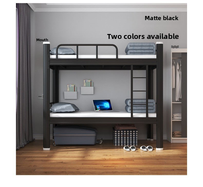 Bunk Bed Double,Full Double Bunk Beds,Double Queen Bunk Bed Modern Quality Simple Heavy Metal Bunk Bed Double with Loft square Pipe Italian Design Bedroom Dormitory Wholesale