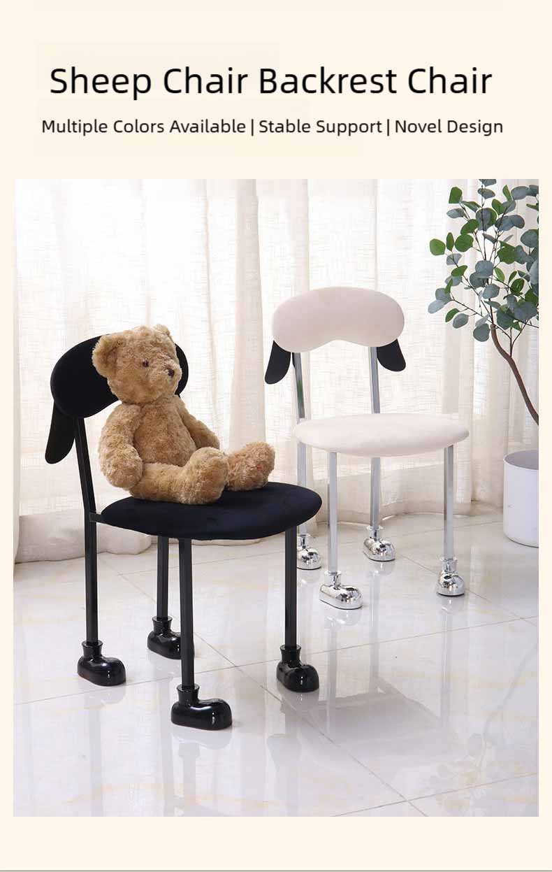 Dining Chair,Living Room Chairs,Hotel Dining Chairs Supplier Cream Style Dining Chair With Sheep Design and Cushion for Dining Room and Vanity
