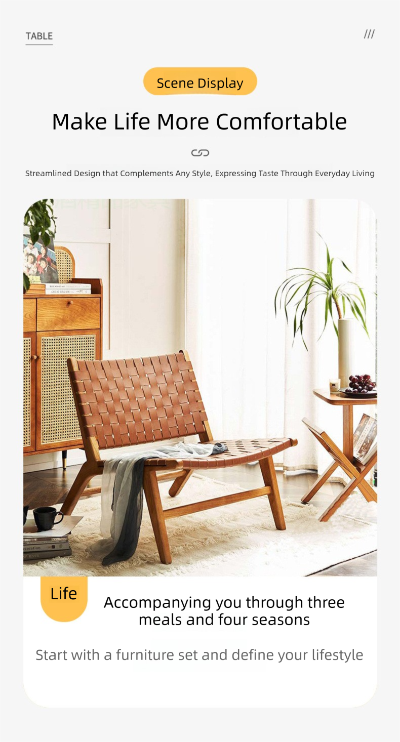 Solid Wood Dining Chair,Solid Wood Table and Chairs,All Wood Dining Chairs EaseNeat Vintage Horse Saddle Leather Living Room Chair for Coffee Shop Beach Resort