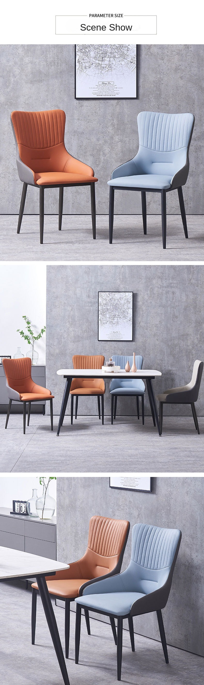 Hotel Chairs , Negotiation Hotel Chairs , Wholesale Negotiation Hotel Chairs,EaseNeat Modern Style Comfortable PU Leather Dining Chair Cushioned with Backrest for Bedroom Hotel Cafe Furniture Wholesale